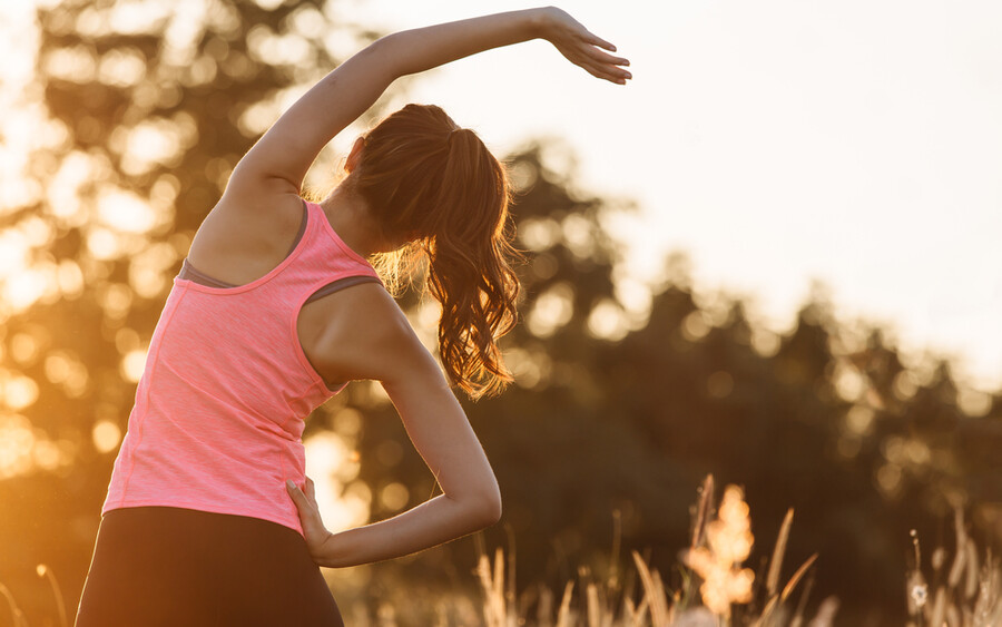 Woman stretching